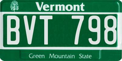 VT license plate BVT798