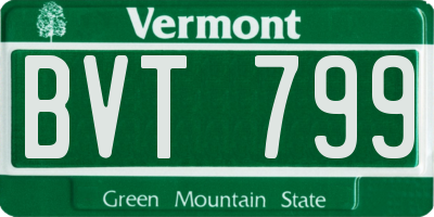 VT license plate BVT799