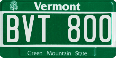 VT license plate BVT800