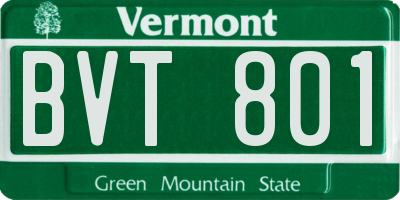 VT license plate BVT801