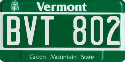VT license plate BVT802
