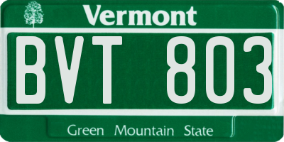 VT license plate BVT803