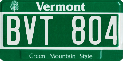 VT license plate BVT804