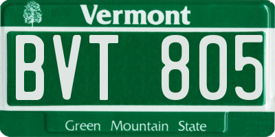 VT license plate BVT805