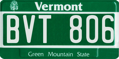 VT license plate BVT806