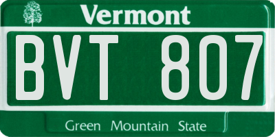 VT license plate BVT807