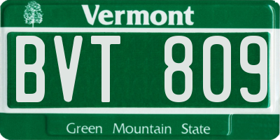 VT license plate BVT809