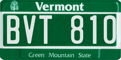 VT license plate BVT810