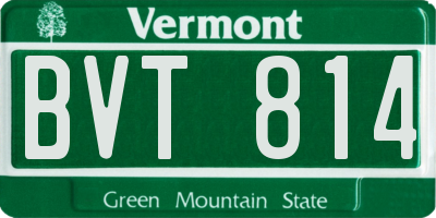 VT license plate BVT814