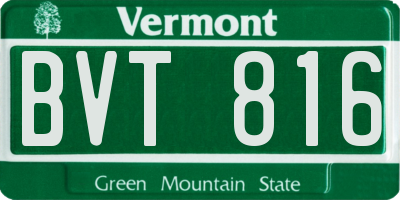VT license plate BVT816