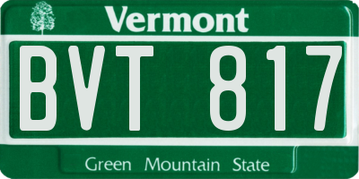 VT license plate BVT817