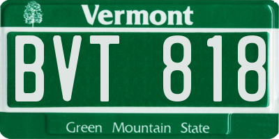 VT license plate BVT818
