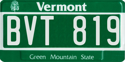 VT license plate BVT819