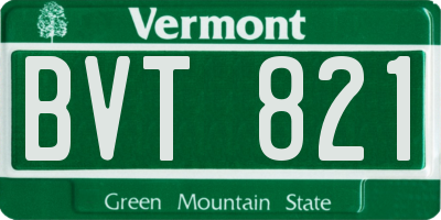 VT license plate BVT821
