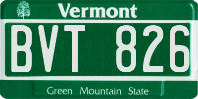 VT license plate BVT826