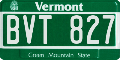 VT license plate BVT827