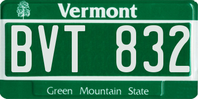 VT license plate BVT832