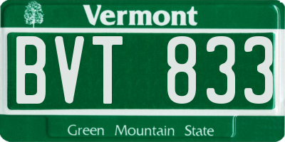 VT license plate BVT833