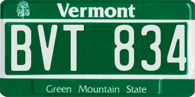 VT license plate BVT834