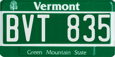 VT license plate BVT835