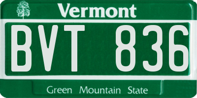 VT license plate BVT836