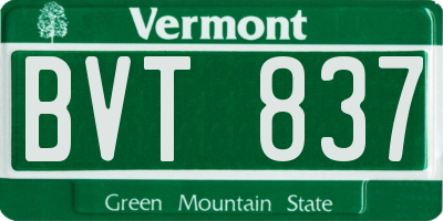 VT license plate BVT837