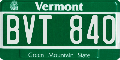 VT license plate BVT840