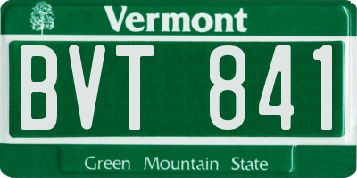 VT license plate BVT841
