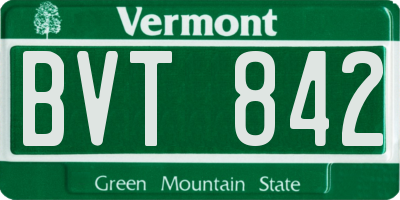 VT license plate BVT842