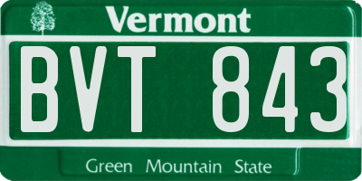 VT license plate BVT843