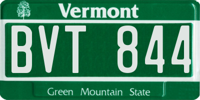 VT license plate BVT844
