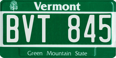 VT license plate BVT845