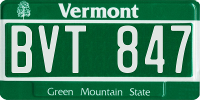 VT license plate BVT847