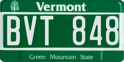 VT license plate BVT848