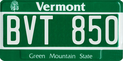 VT license plate BVT850