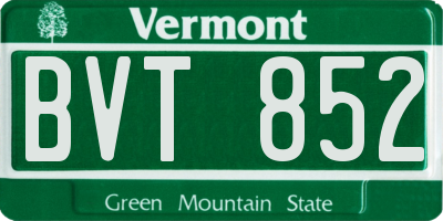 VT license plate BVT852