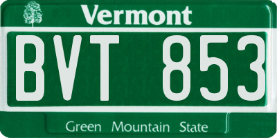 VT license plate BVT853