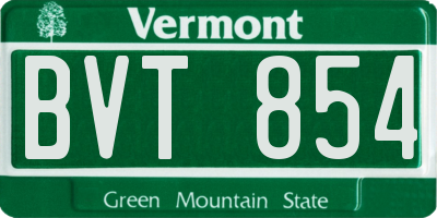 VT license plate BVT854