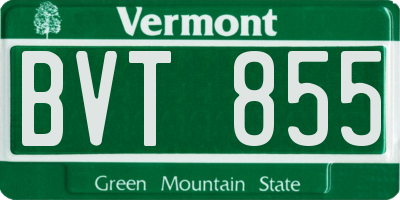 VT license plate BVT855