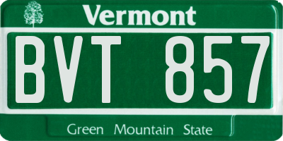 VT license plate BVT857