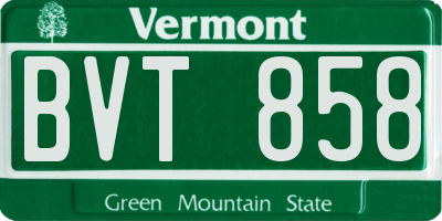 VT license plate BVT858