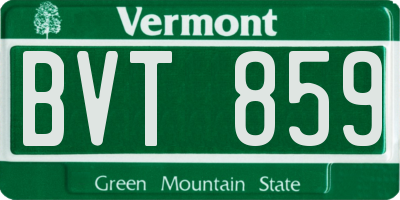 VT license plate BVT859