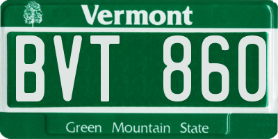 VT license plate BVT860