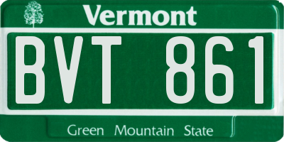 VT license plate BVT861