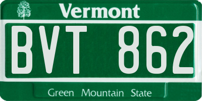 VT license plate BVT862