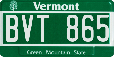 VT license plate BVT865