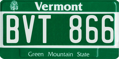 VT license plate BVT866