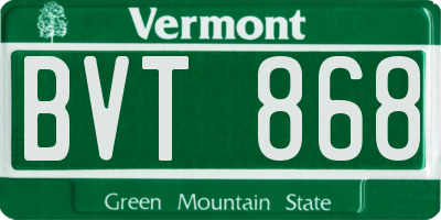 VT license plate BVT868