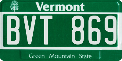 VT license plate BVT869