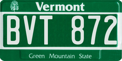 VT license plate BVT872
